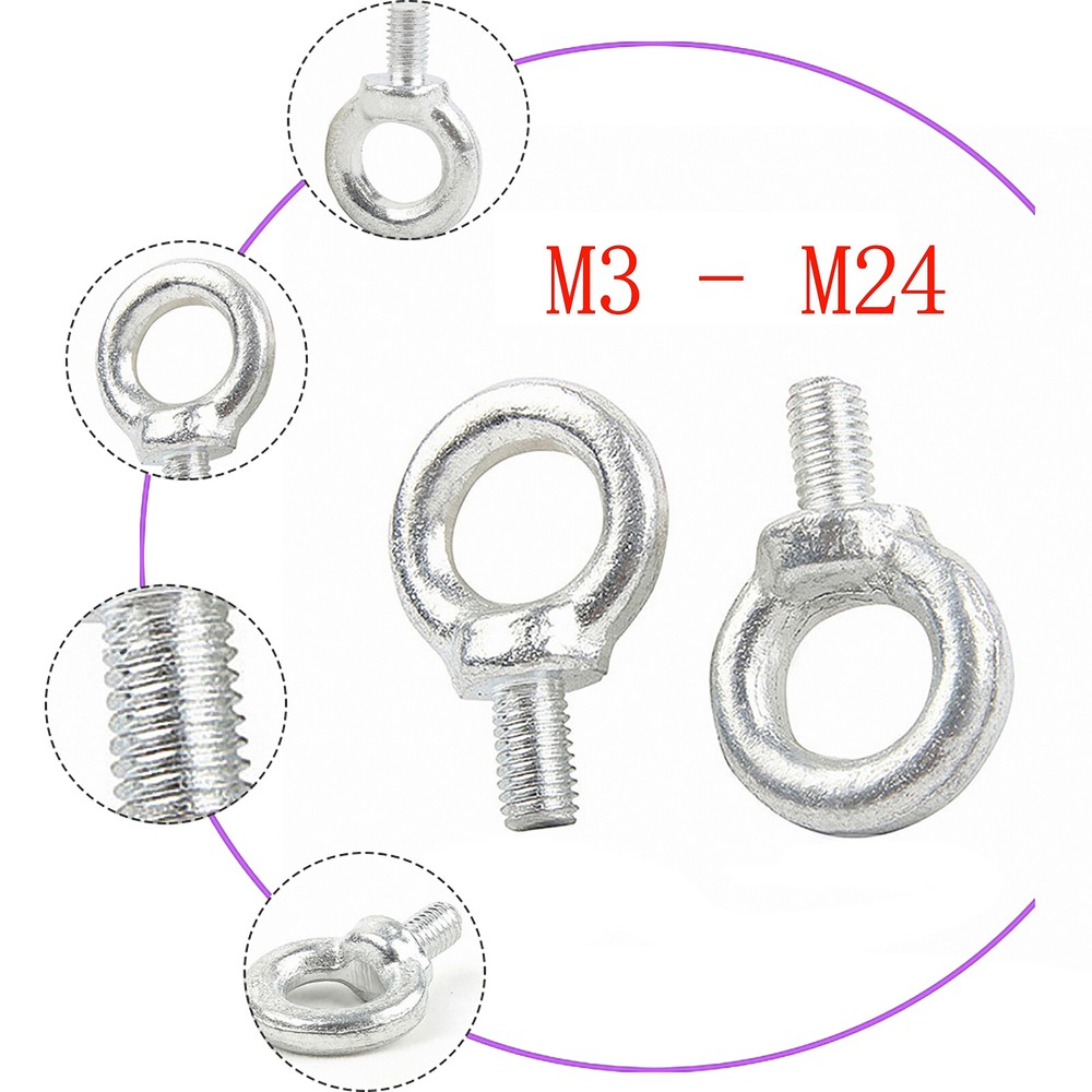 20pcs M3x9 Stainless Steel A2 Eye Bolts for Towing & Lifting
