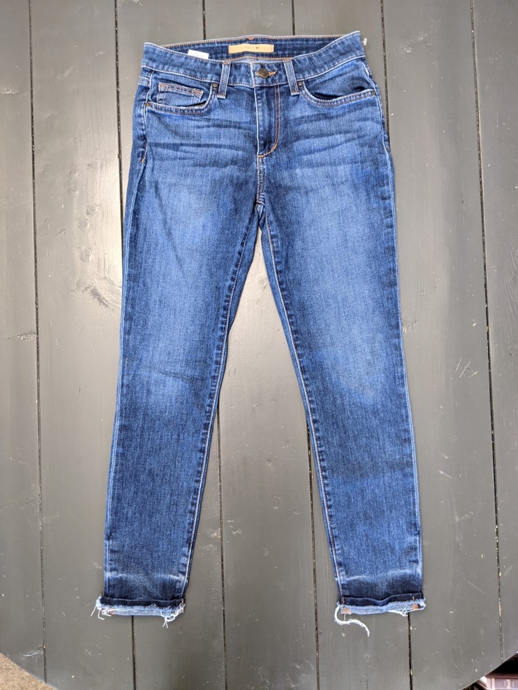 Joe's Jeans Womens 26 Blue Cuffed Denim Mid Rise Skinny Ankle Stretch Cotton