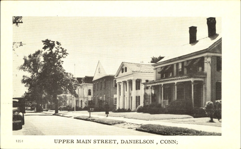 Upper Main Street ~ Danielson Connecticut CT ~ townview card 1940s