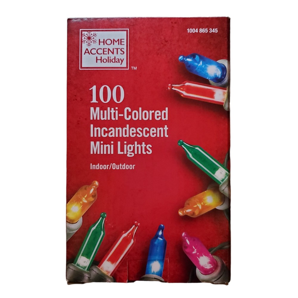 100ct Multi-Color Christmas Lights on 20ft Green Wire – Holiday Home Accents-image