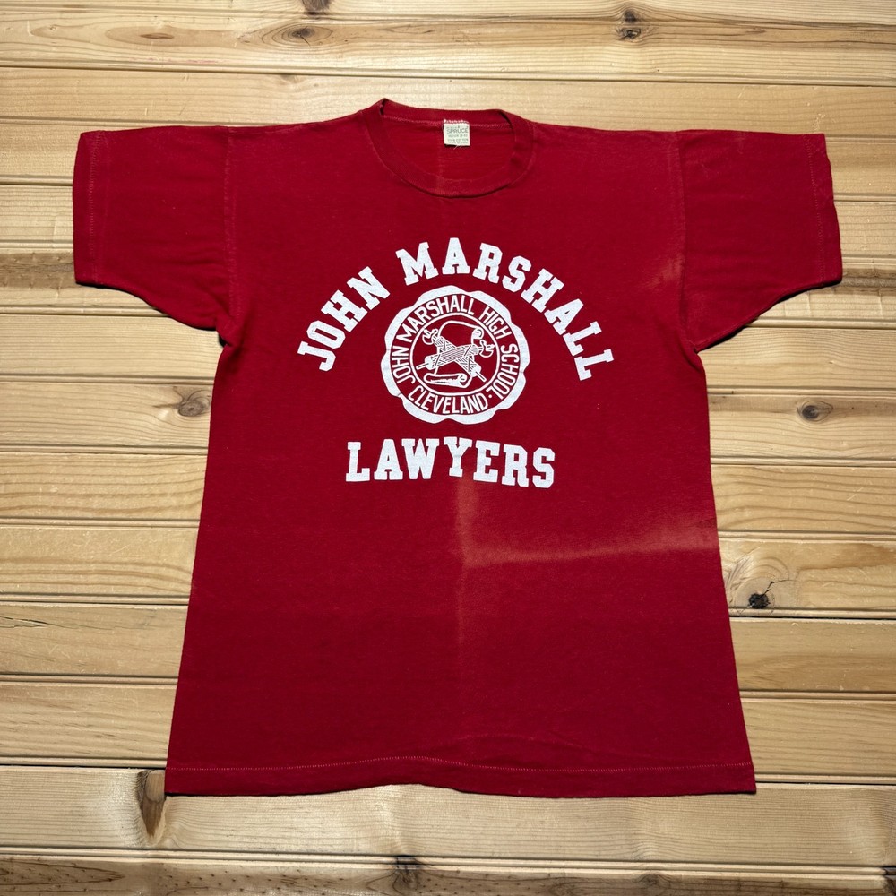 Vintage 70s John Marshall High School Cleveland Lawyers Graphic T-Shirt - Medium