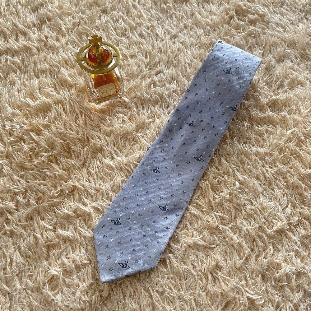 VIVIENNE WESTWOOD  Tie  ORB Pattern 100% silk Made In Italy