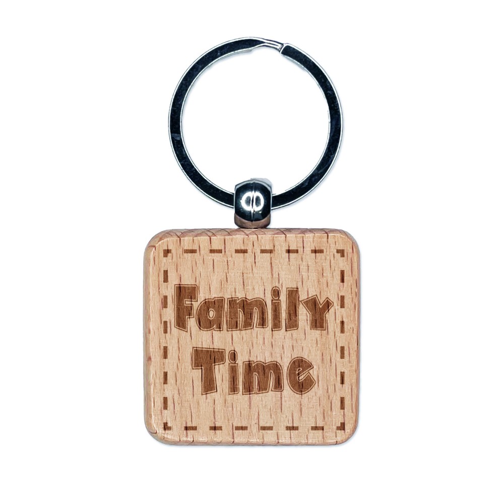 Engraved Wooden Keychain Tag for Family Time Fun  
