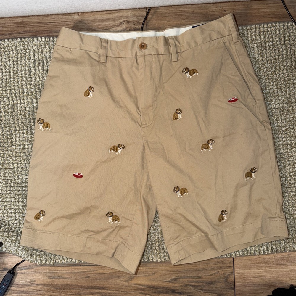 Polo Ralph Lauren Shorts Mens 30 Bulldog English Stretch Classic Fit Tan