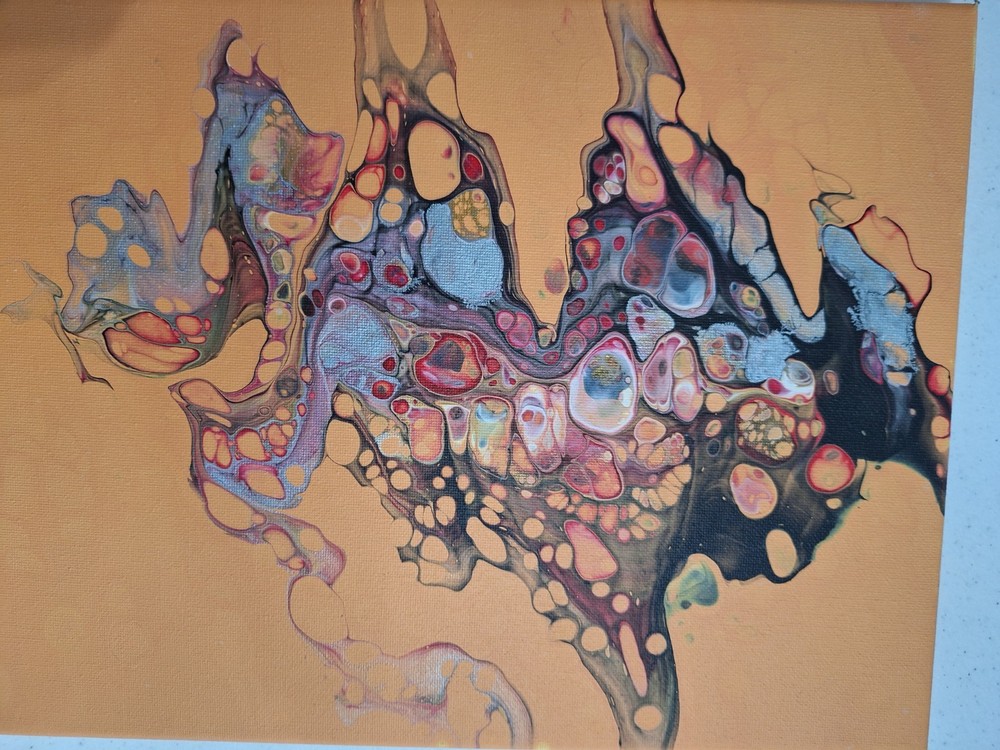 Original Acrylic Pour Painting Abstract Art signed canvas