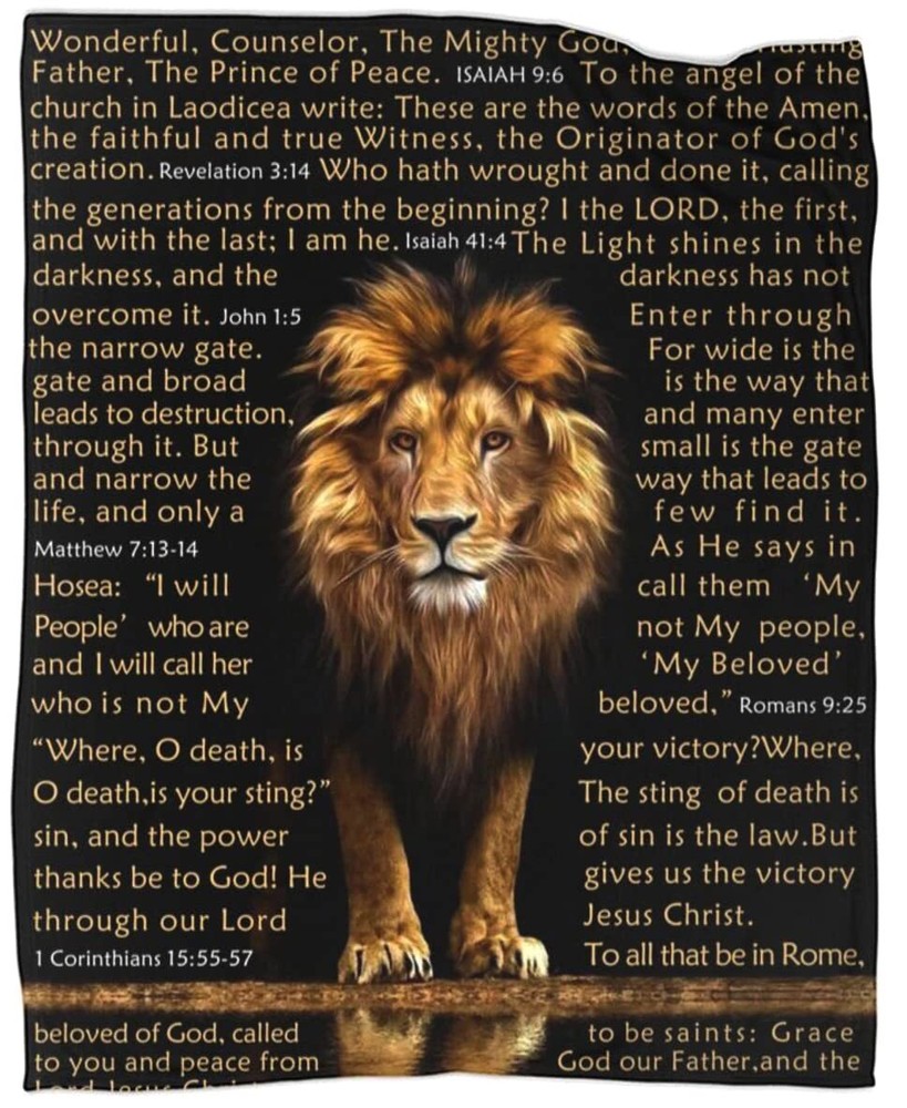 Bible Verse Blanket Christian Lion Prayer Religious Throw Blankets for Couch