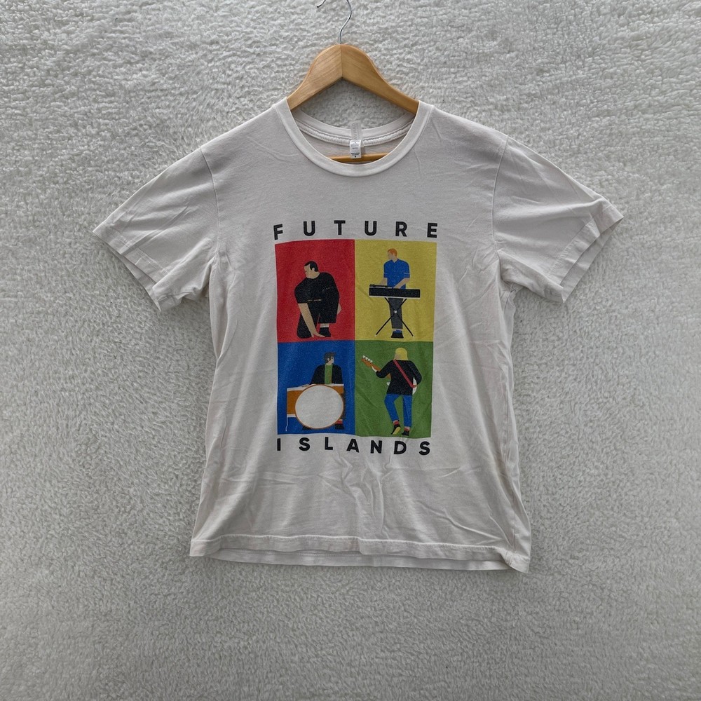 Future Islands Shirt Mens Medium White Fall 2018 Tour Band Tee Pop Music