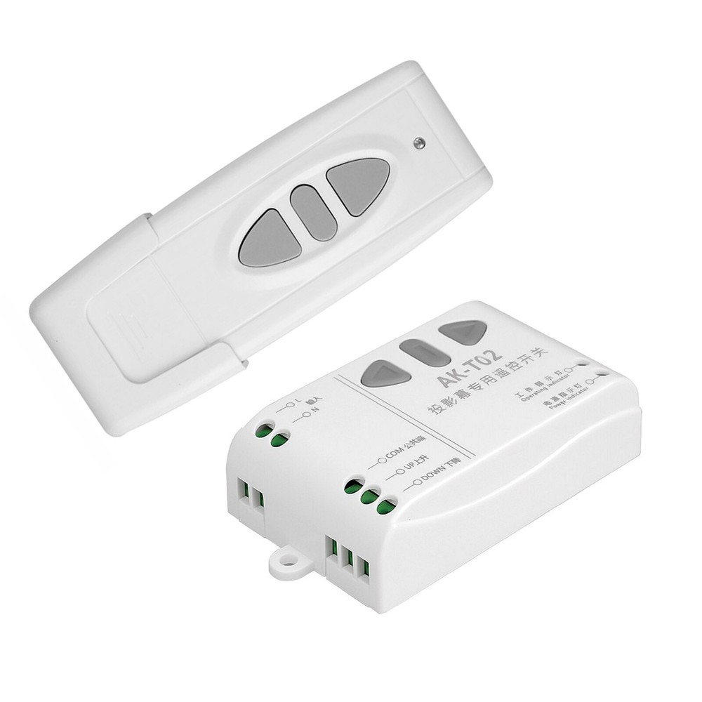 Interruptor de control remoto inalámbrico RF 433mhz 85-250V para receptor de pantalla de proyección