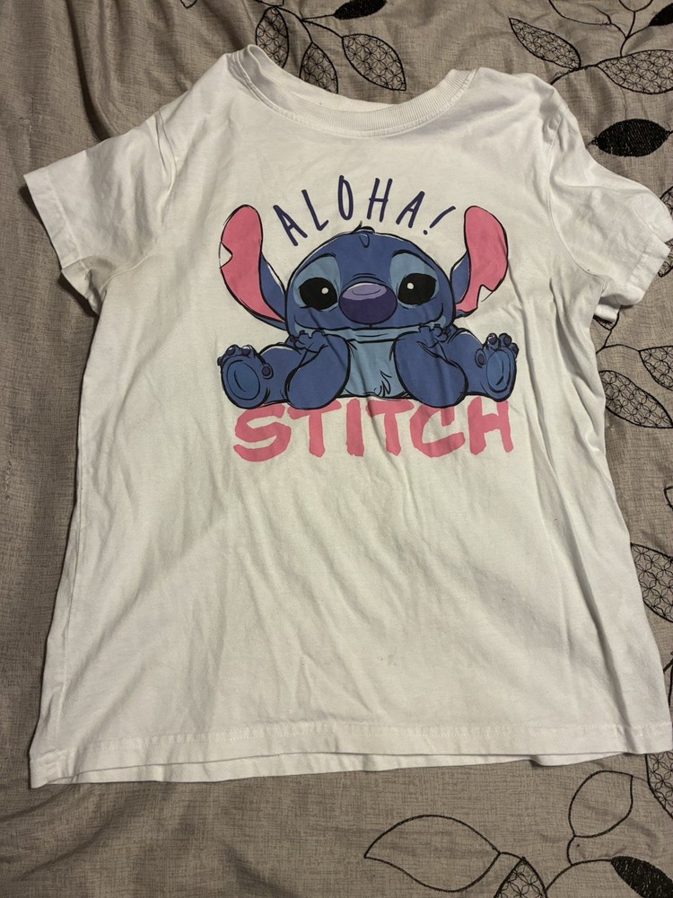 Disney Stitch Aloha White T-Shirt XS
