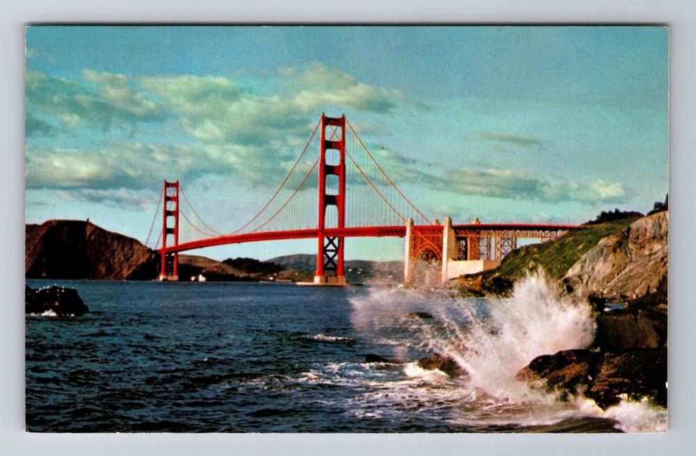 San Francisco CA-California, Golden Gate Bridge, Antique Vintage Postcard