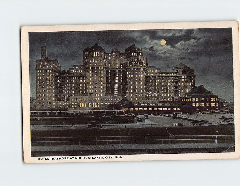 Postcard Hotel Traymore at Night Atlantic City New Jersey USA North America