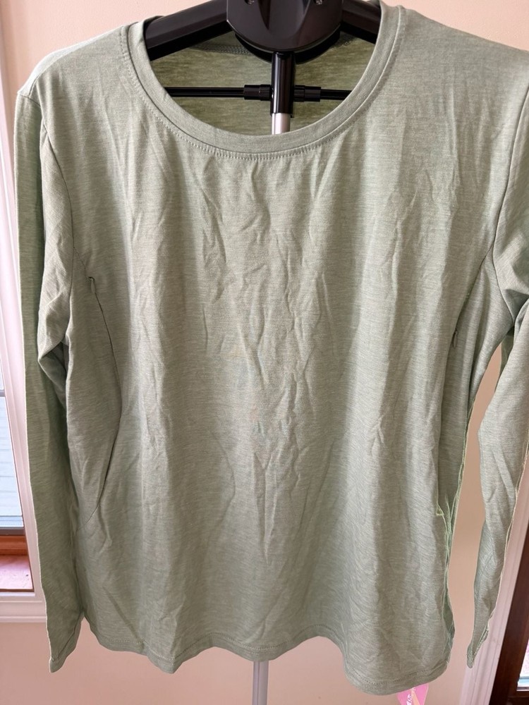 Sweetyweee Women's Nursing Long Sleeve T-Shirt Sage Green XL