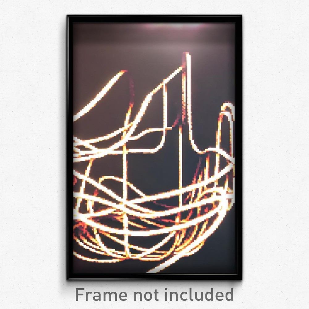 Pixel Art Poster - Swirly Spaghetti (8 Bit Psychedelic Trippy Video Game Print)