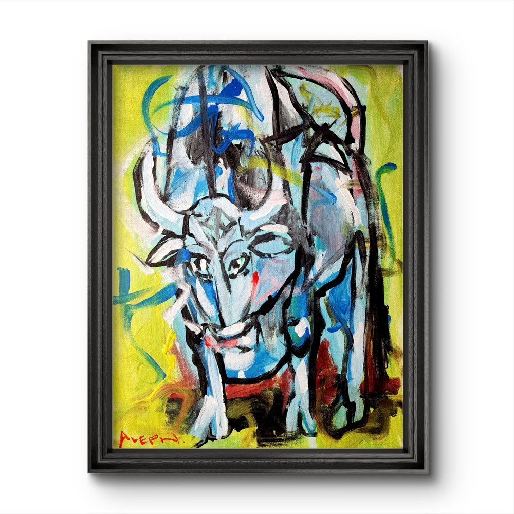 Aleph Original Art Buffalo 14x11 Unique Abstract Impressionist Wall Art Canvas-image