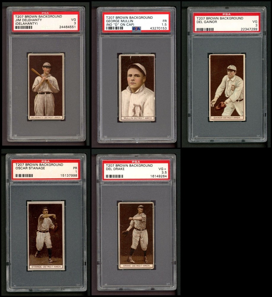 1912 T207 Detroit Tigers Near Team Set 2.5 - GD+ 7269961 (6 / 10 cards)
