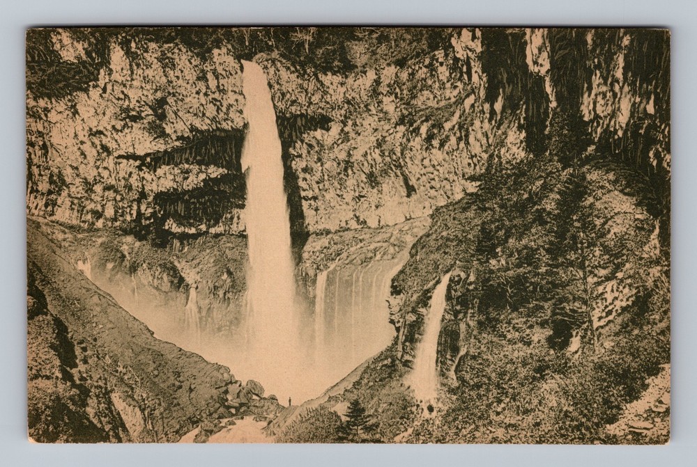 Japan- Nikko Mountains Kegon Fall Lake Chuzenji Post Old Card Vintage Postcard