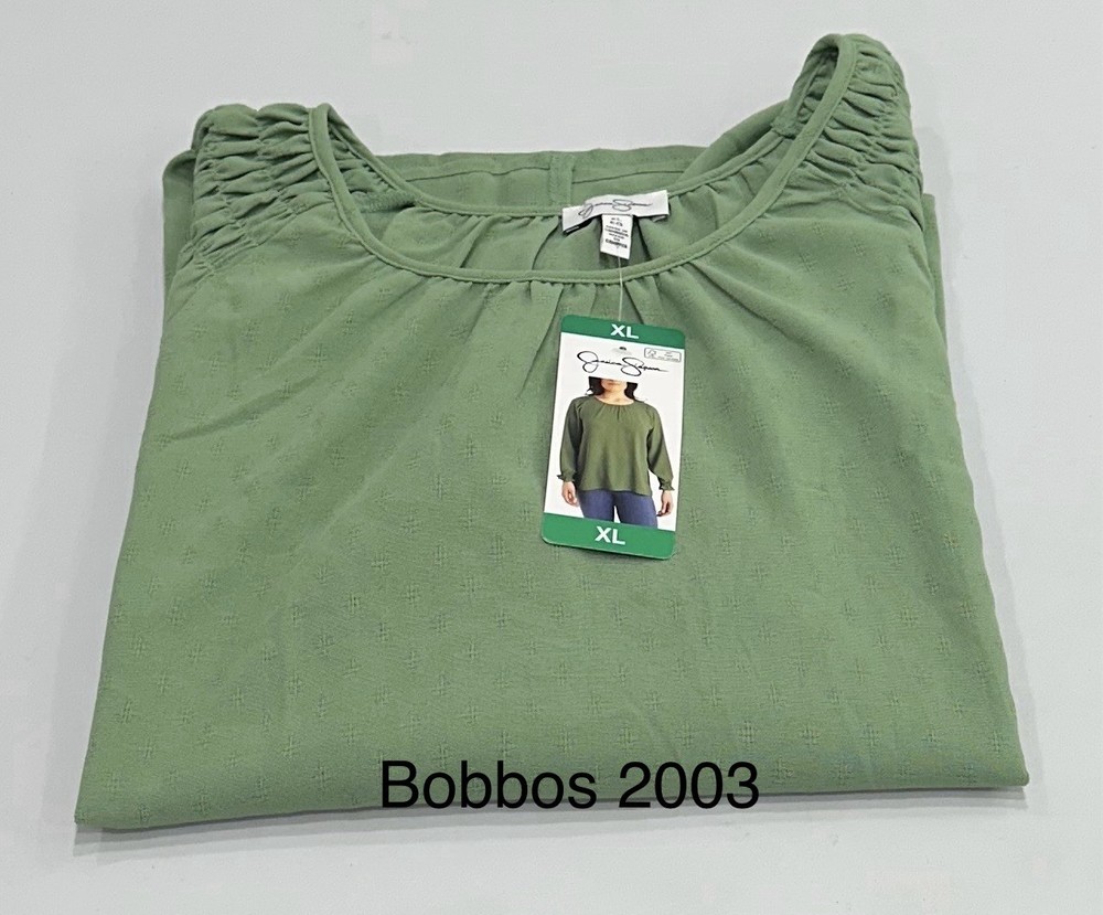 Jessica Simpson Women's Textured Blouse, Green, Size XL