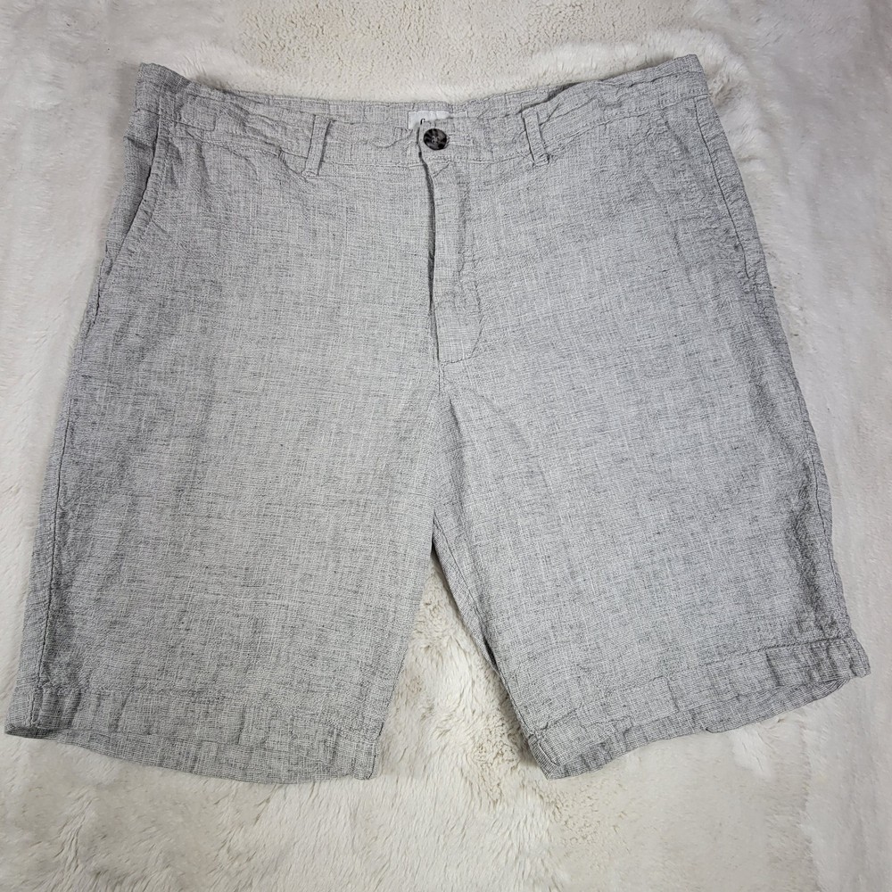 Goodfellow Mens 36 Shorts Gray Linen Cotton Chino Bermuda Casual