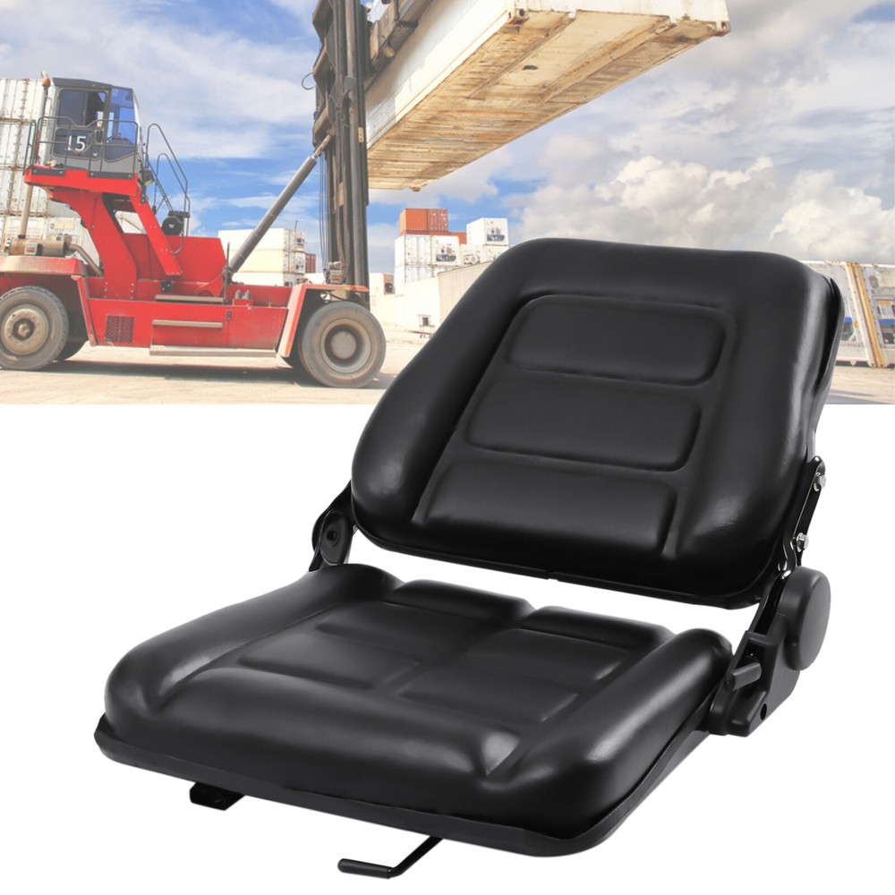 Heavy Duty Black Suspension Forklift Seat with Driver Side Tractor Design  