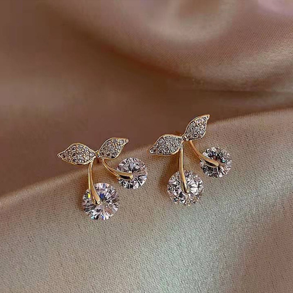 925 Sterling Silver Stud Earrings Zircon Women's Wedding Fine Jewelry Accessorie