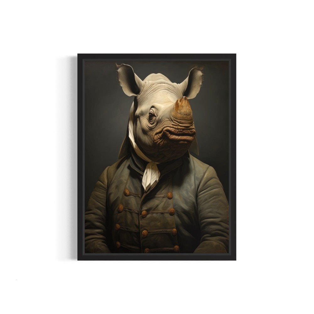 Rhinoceros Classic Animal Vintage Photo Art Print Poster Wall Art Painting