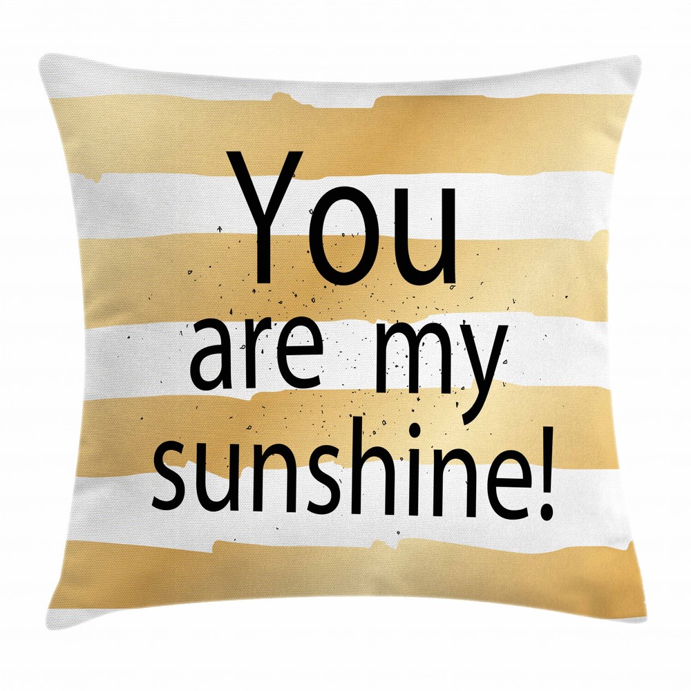 Brown Love Romance Ombre Square Pillow Cover 16 Inches White Detail