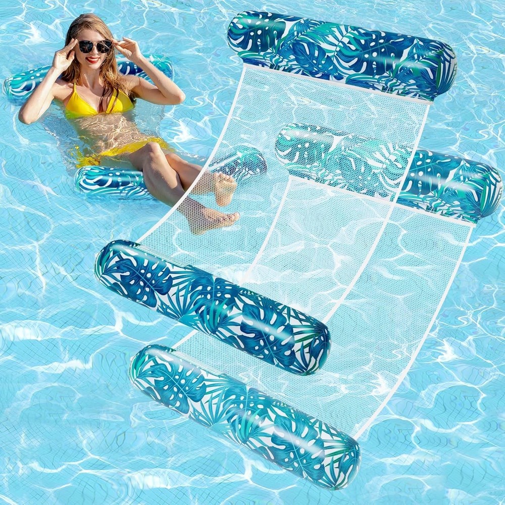 2 Pack Inflatable Pool Floats 4-in-1 Water Hammock for Adults