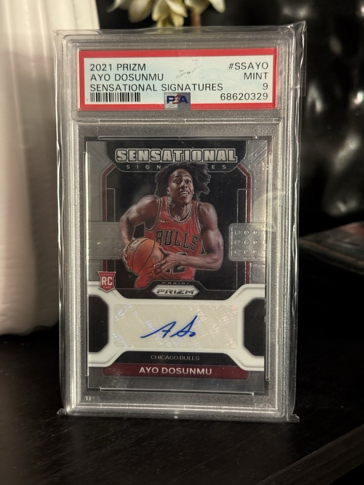 PSA 10 2021-22 Sensational Ayo Dosunmu Rookie auto Silver Prizm Mint 9 RC