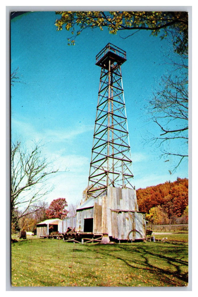 Titusville PA Pennsylvania Drilling Rig at The Drake Well Park Chrome Postcard