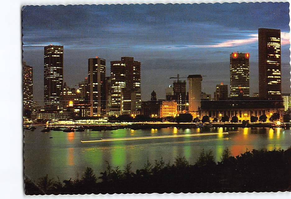 Postcard City Skyline at Night Singapore