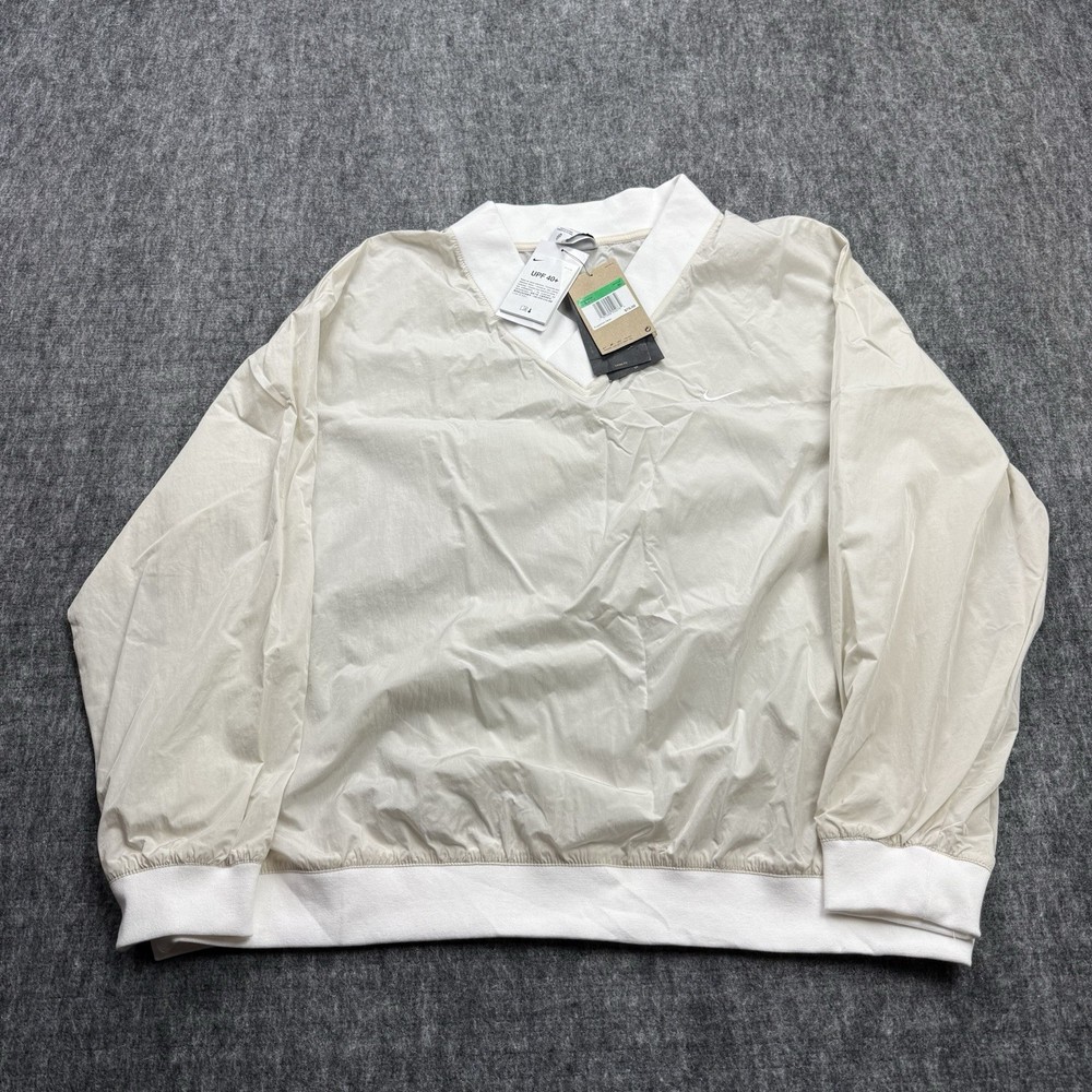 Nike NSW Essential Woven V Neck Pullover Women’s XL Cream Windbreaker