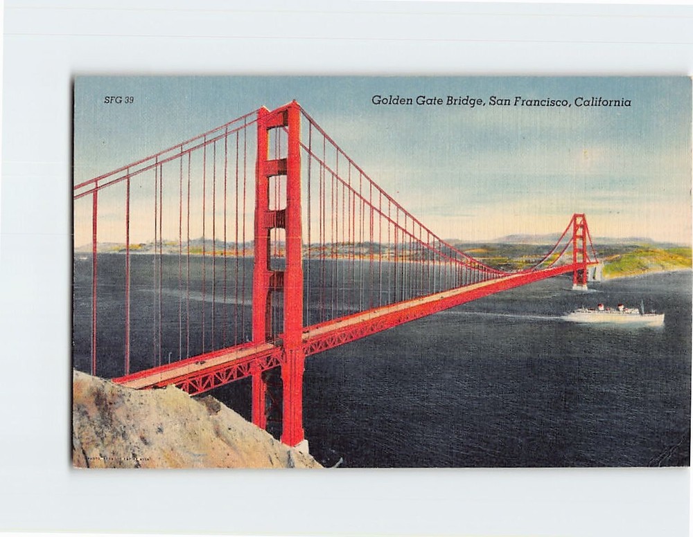 Postcard Golden Gate Bridge San Francisco California USA
