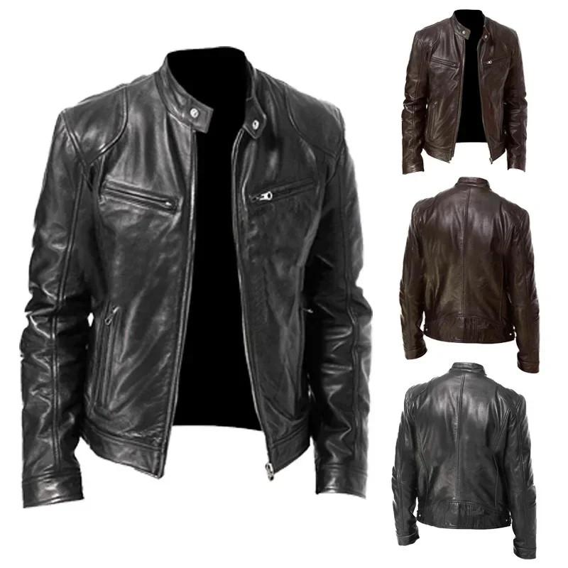 Chaqueta Informal Cuero Sintético Hombre Nueva Moderna De Invierno Al Por Mayor