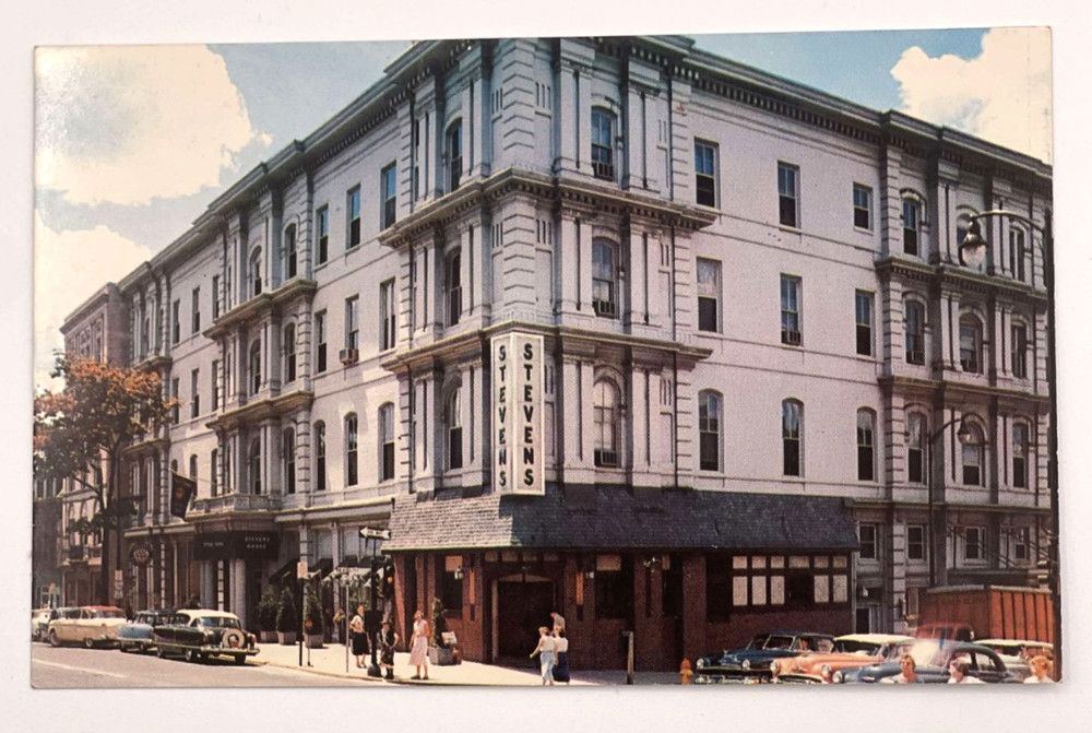 Vintage Stevens House Lancaster PA Postcard Historic Hotel Chrome 1950s