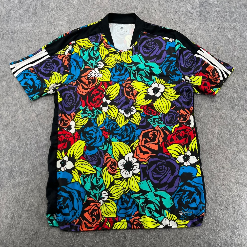 Adidas Mens Originals Tiro Soccer Floral Polyester Jersey Shirt Size L