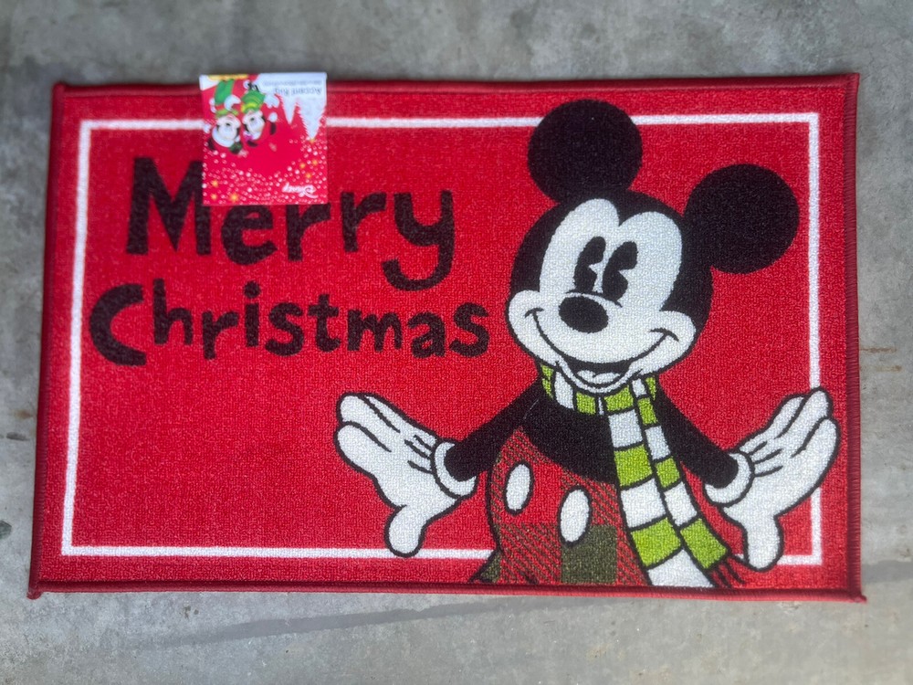 Disney Merry Christmas Mickey Mouse Accent Rug 20x32 inches Holiday Decor-image