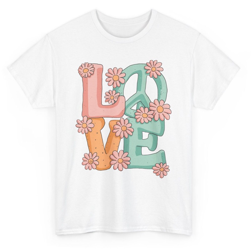 Retro Peace Sign Hippie T-shirt - 60s 70s Love Men Women Graphic Tee