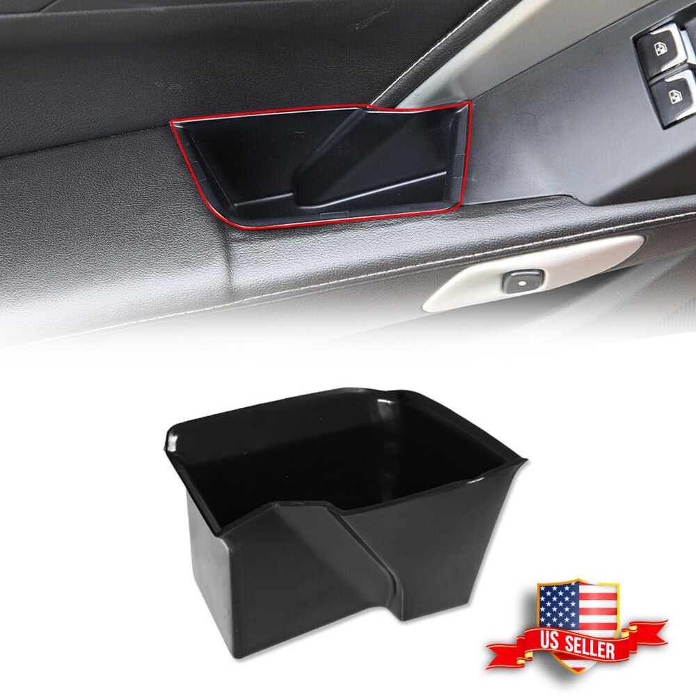 Side Inner Door Armrest Storage Box Trim Organizer Fit For Corvette C7 2014-2019