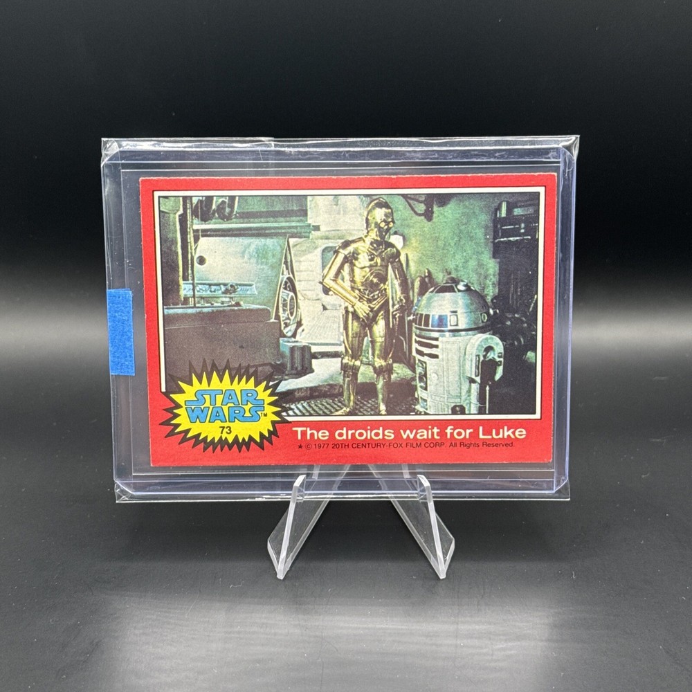 1977 Topps Star Wars #73 The droids wait for Luke
