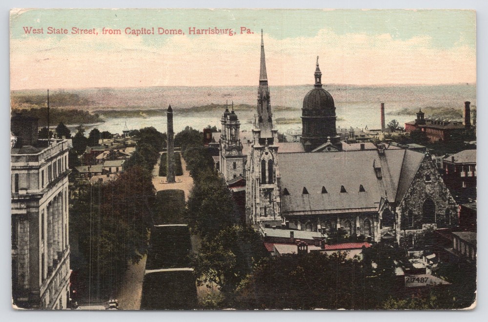 J B Hoffman~PM 1913~West State Street~From Capitol Dome~Harrisburg Pennsylvania