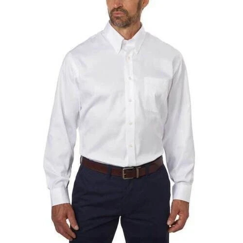 Kirkland Signature Men's Traditional Fit Non-Iron Dress Shirt  White  16-34