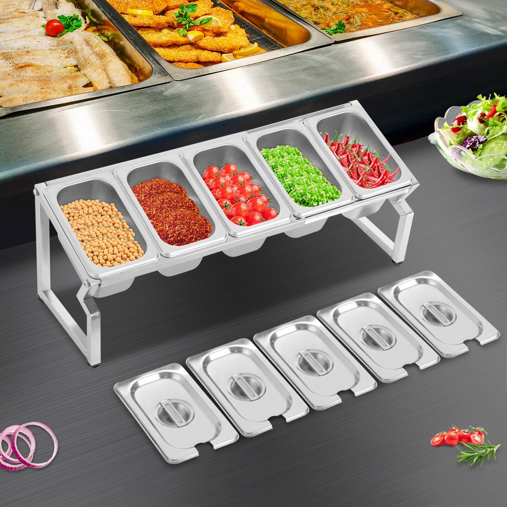 Stainless Steel 5-Tier Spice Rack Organizer for Seasonings Sauces Fruits