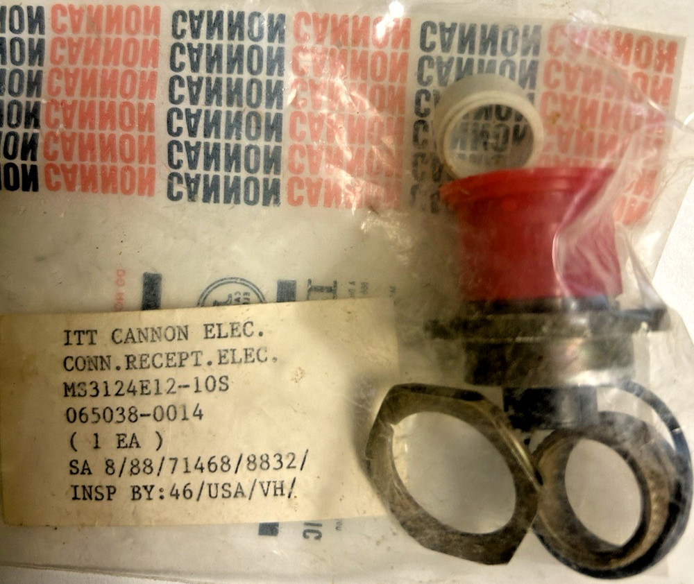 Itt Cannon Connector PN MS3124E12-10S (LC). NSN 5935-00-912-7825, NOS.