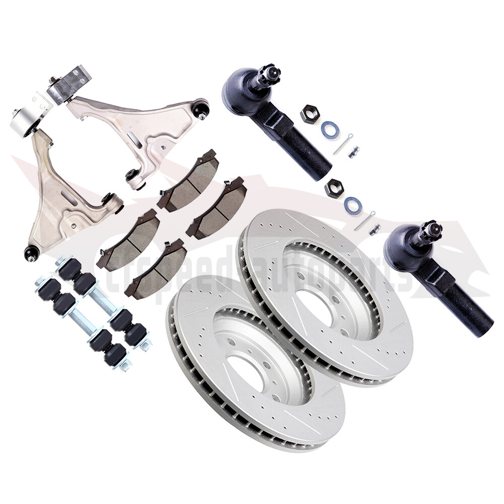 8PCS Front Lower Control Arm Suspension Brake Rotor Pad Kit for 06-11 Buick Lucerne