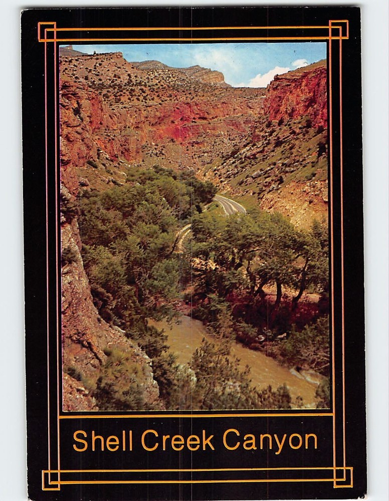 Postcard Shell Creek Canyon Big Horn Mountains Wyoming USA