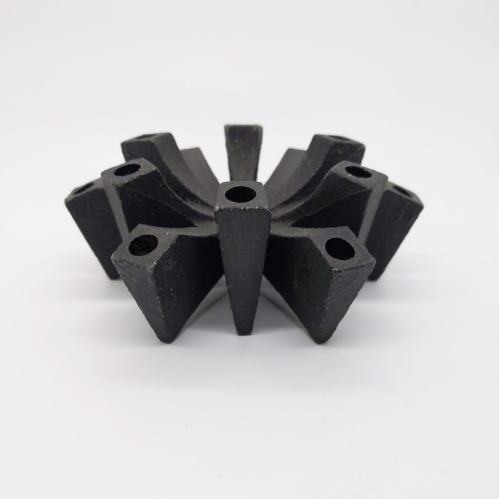 Vintage MCM 1960s Danish Modern Brutalist Black Cast Iron Taper Candle Holder