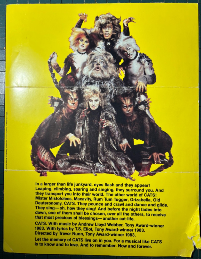 Cats @ The Golden Gate Theatre 1986 - Shubert Group Sales Tickets Nyc Mailer