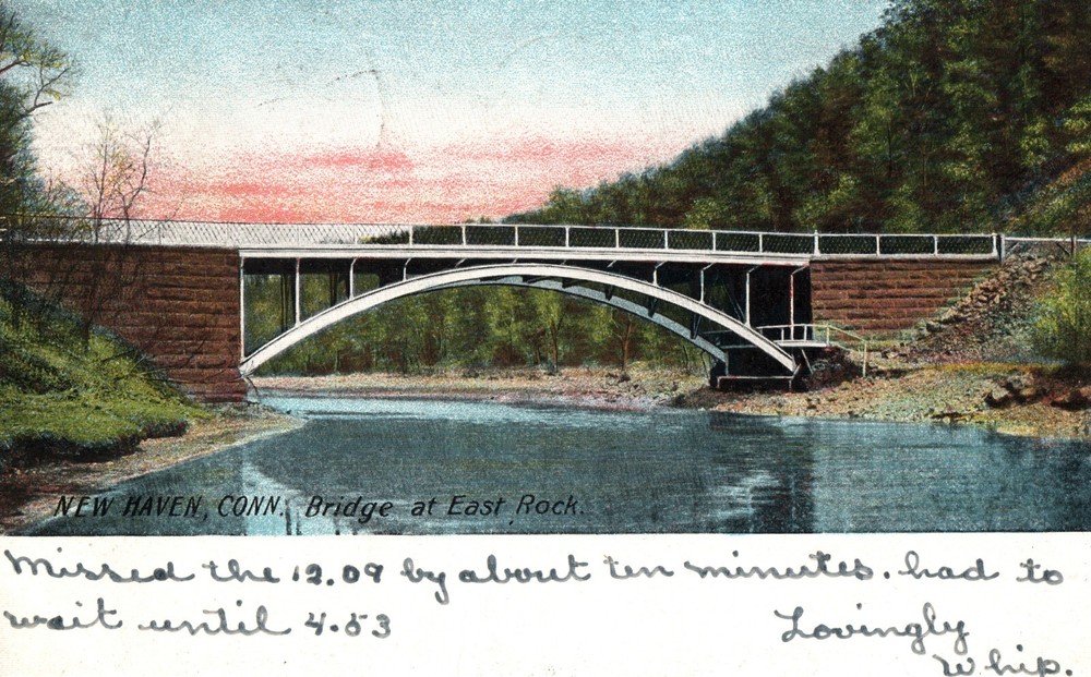 Bridge at East Rock New Haven CT Connecticut Postcard 1906