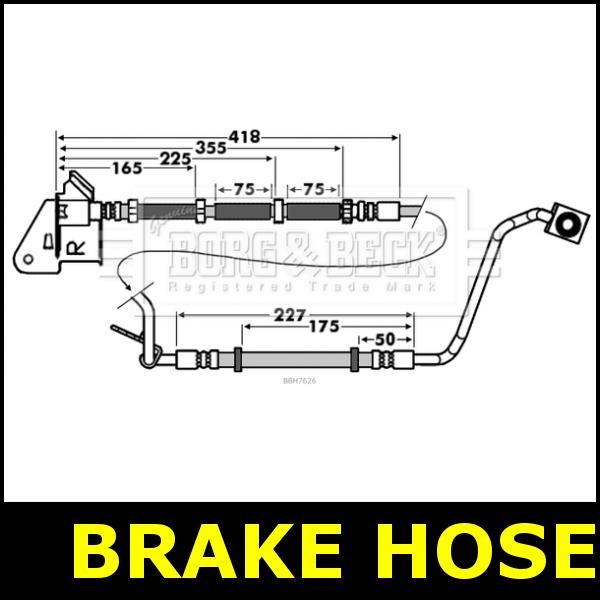 Brake Hose Front Right Fits JEEP GRAND CHEROKEE WJ WG 3.1 4.0 4.7 WJ/WG 4D72