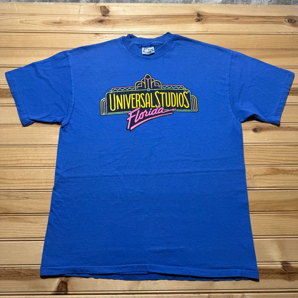 Vintage 90s Universal Studios Florida Graphic Souvenir T-Shirt USA Made - Large